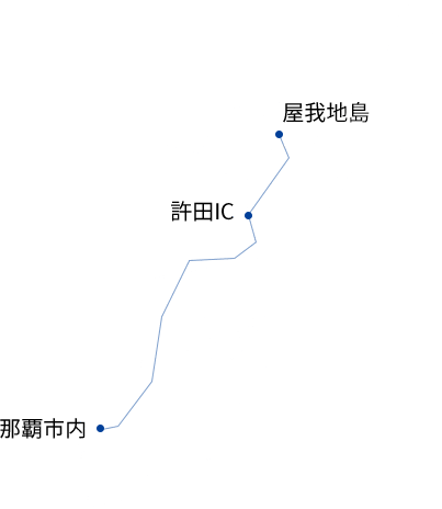 那覇市内から屋我地島へ